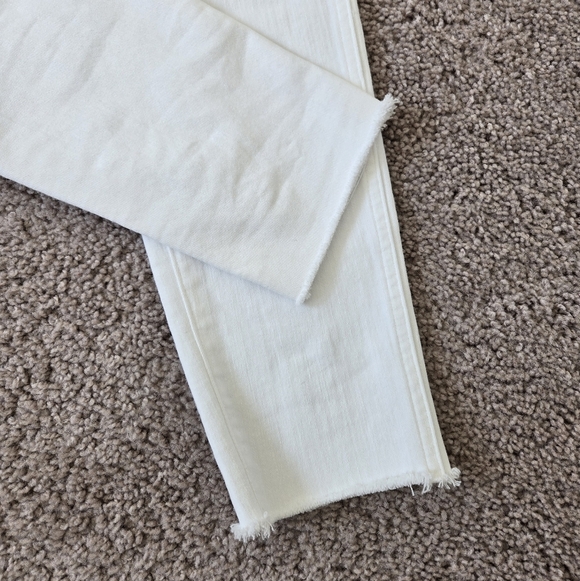 Madewell 10” High-rise Skinny White Jeans Zipper Fly Raw Hem size 29 - Picture 9 of 16